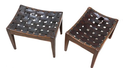 Lot 66 - Two Arts and Crafts oak stools