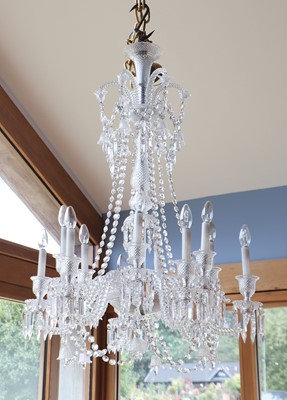 Lot 267 - A cut-crystal twelve-light 'Zenith' chandelier by Baccarat