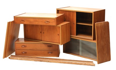 Lot 478 - A Danish Randers Mobelfabrik PS teak wall system