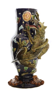 Lot 85 - A large majolica pottery vase