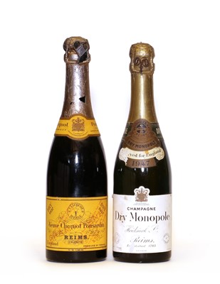 Lot 1 - Veuve Clicquot Ponsardin, 1937, 1 half btl and Heidsieck & Co., Dry Monopole, 1941, 1 half btl