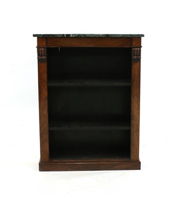 Lot 412 - A Regency faded rosewood and marble topped bookcase