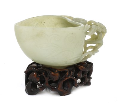 Lot 81 - A Chinese jade cup