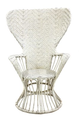 Lot 475 - A woven and painted 'Peacock' armchair
