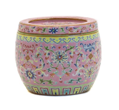 Lot 111 - A Chinese famille rose box and cover