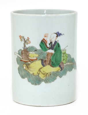Lot 85 - A Chinese famille verte brush pot