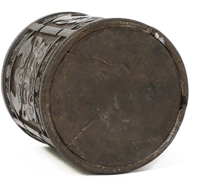 Lot 165 - A Chinese wood brush pot