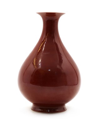 Lot 237 - A Chinese copper-red glazed 'yuhuchun' vase