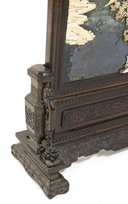 Lot 164 - A Chinese hardwood table screen
