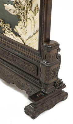 Lot 164 - A Chinese hardwood table screen