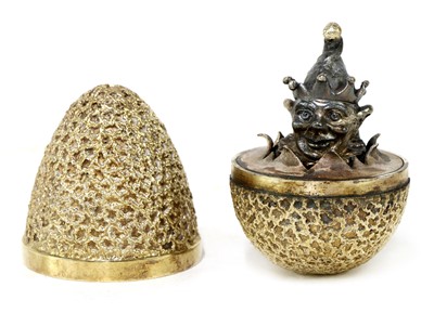 Lot 329 - A silver-gilt novelty 'Surprise' Easter egg