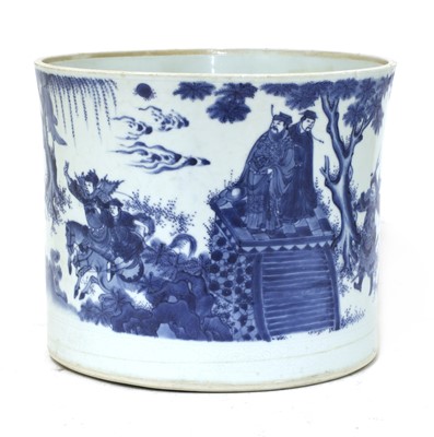 Lot 6 - A Chinese blue and white brush pot