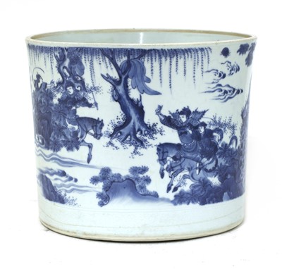 Lot 6 - A Chinese blue and white brush pot