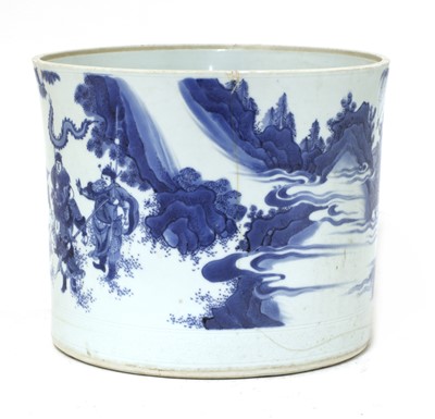 Lot 6 - A Chinese blue and white brush pot