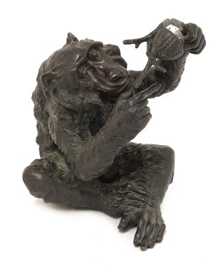 Lot 199 - A Japanese bronze okimono