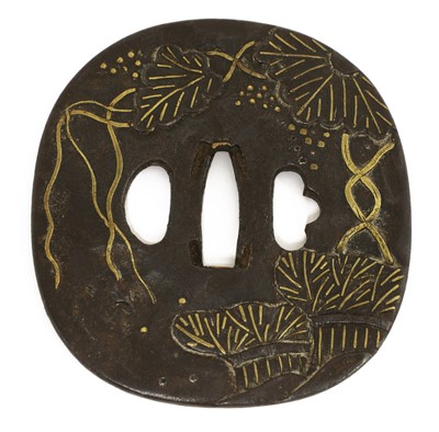 Lot 202 - A Japanese bronze tsuba
