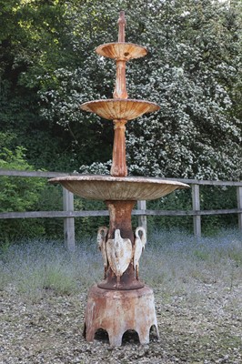 Lot 784 - A Victorian-style painted cast iron fountain
