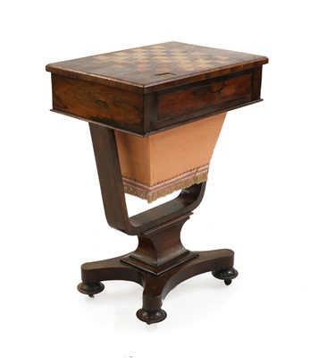 Lot 296 - An early Victorian rosewood and maple work table