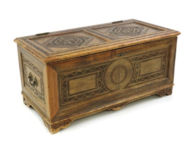 Lot 419 - A 19th Century Scandinavian pine and birch blanket chest