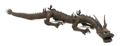 Lot 212 - A Japanese articulated wood okimono