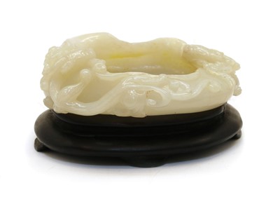 Lot 180 - A Chinese jade brush washer