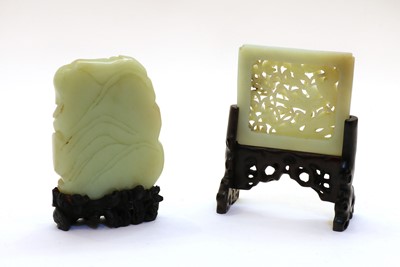 Lot 187 - A Chinese jade plaque