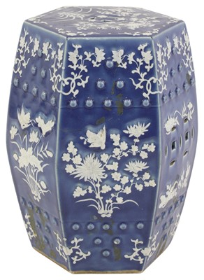 Lot 302 - A Chinese blue and white garden seat