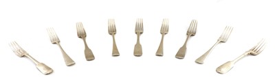 Lot 26 - A pair of George III silver Old English pattern dinner forks