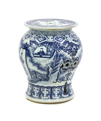 Lot 387 - A Chinese blue and white garden stool