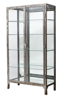 Lot 700 - An Industrial brushed metal cabinet
