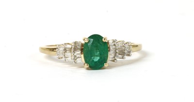 Lot 199 - A gold emerald and diamond ring