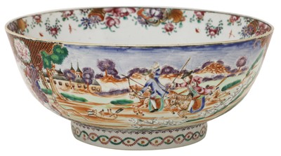 Lot 43 - A Chinese export famille rose punch bowl