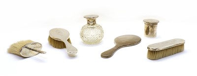 Lot 83 - A silver six-piece matched dressing table set