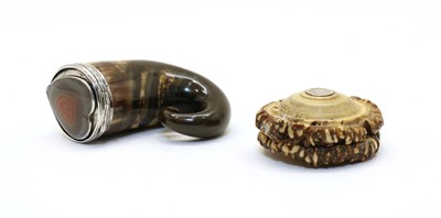 Lot 55 - A horn snuff box