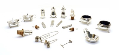 Lot 43 - A silver four piece condiment set