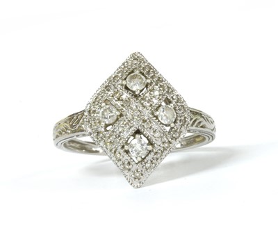 Lot 119 - A 9ct white gold diamond set cluster ring