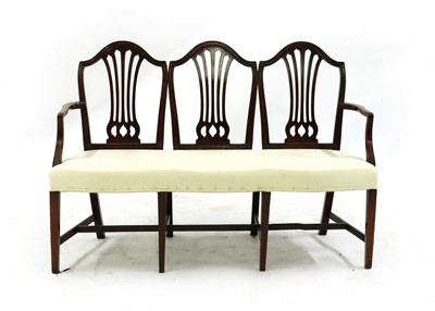 Lot 556 - A Hepplewhite style mahogany chair back settee