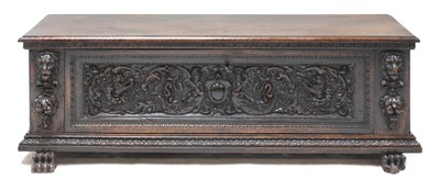 Lot 170 - A walnut cassone