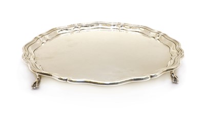 Lot 19 - A quatrefoil silver tray