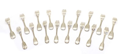 Lot 11 - A part canteen of silver cutlery