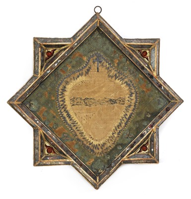 Lot 180 - An Italian gilt and reverse-painted glass frame