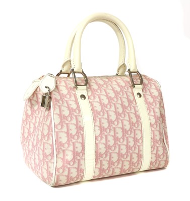 Lot 283 - A Christian Dior pink canvas Boston Bag