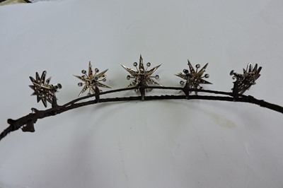 Lot 57 - A Victorian diamond set, five star tiara, c.1870-1880