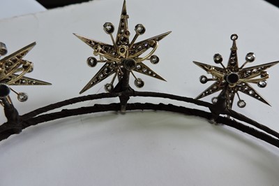 Lot 57 - A Victorian diamond set, five star tiara, c.1870-1880