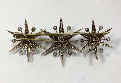 Lot 57 - A Victorian diamond set, five star tiara, c.1870-1880