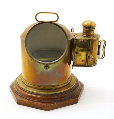 Lot 380 - A brass binnacle compass