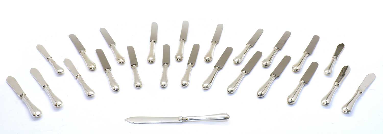 Lot 1 - A composite set of Old English silver cutlery