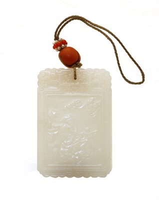 Lot 185 - A Chinese jade plaque