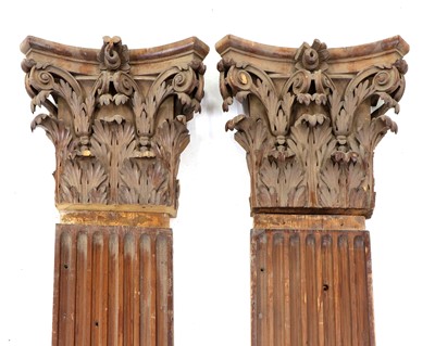 Lot 763 - A pair of fluted pitch pine pilasters