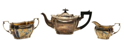 Lot 20 - A silver three piece tea set